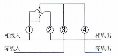 图13-5 电磁式单相电度表接线图 图13-5 电磁式单相电度表接线图