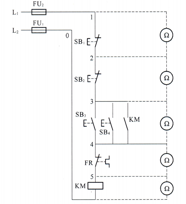 图13-16 电阻分段测量法 图13-16 电阻分段测量法