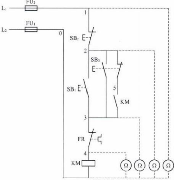 图13-15 电阻分阶测量法 图13-15 电阻分阶测量法