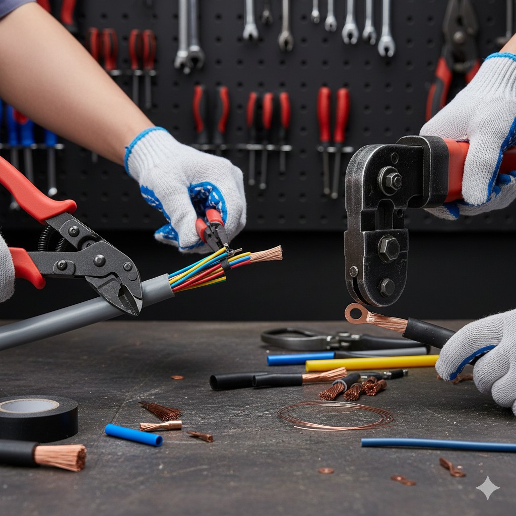 电缆端头处理工艺教程：切割工具选择、压接步骤与绝缘处理规范
